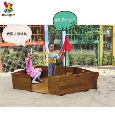 Sand Pool Amusement Play Equipment Wooden Boat for Kids