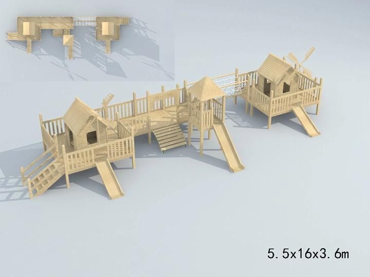 Children Wooden Outdoor Playground Equipment for Preschool