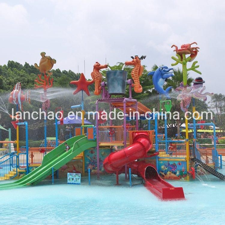 Aqua Park Water House with Small Straight Slide Water Plays