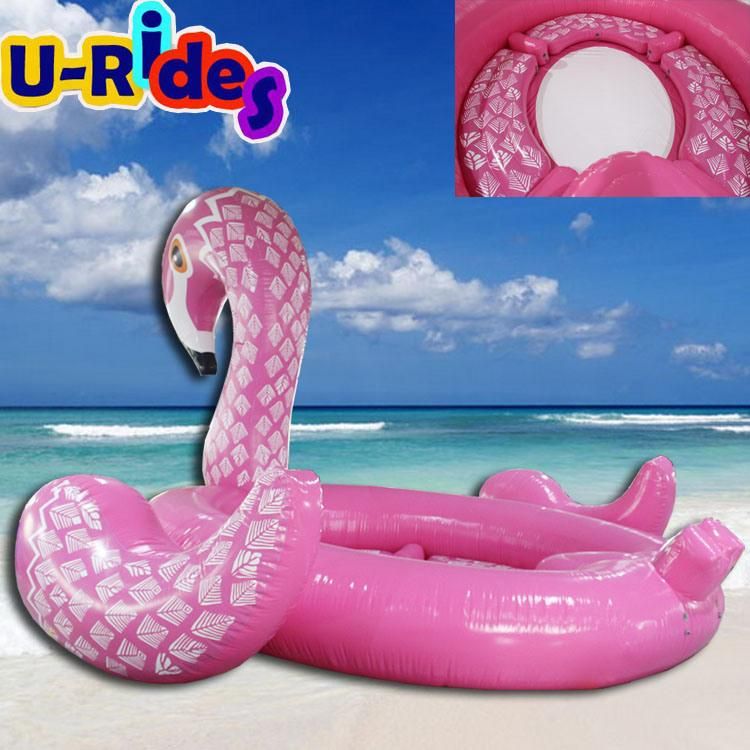 PVC Tarpaulin Commercial water game 6 person raft  inflatable flamingo For float lounge leisure Fun
