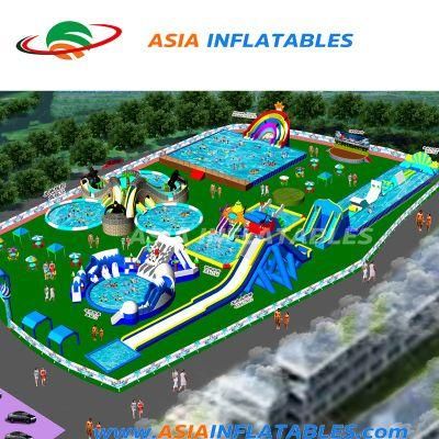 Inflatable Land Water Park Project Inflatable Land Park with Slide, Inflatable Amusement Park