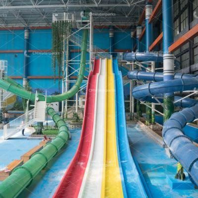 Customized Fiberglass Water Slide Linghai Jiuhua Spring Hotel Water Park