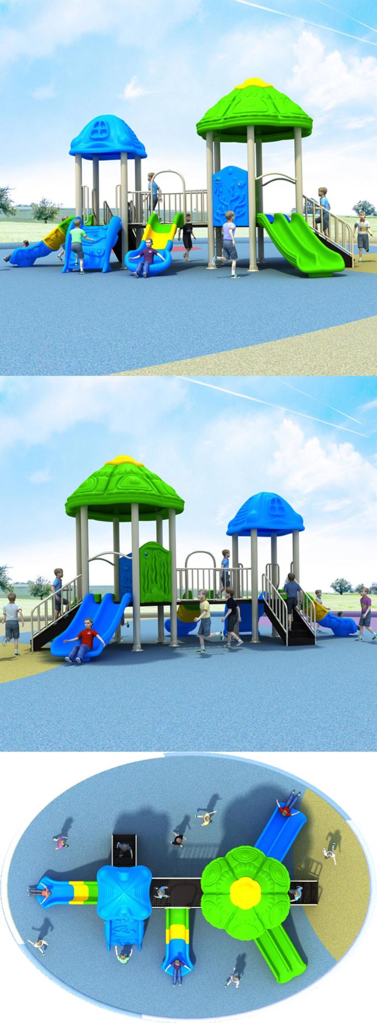 Fun Outdoor Playground Slides Kindergarten Kids Amusement Park Equipment 487b