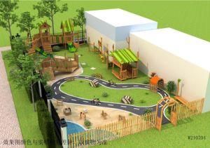 Childcare Kids Outdoor Sand Play Area Design Wood Outdoor Playground Equipment for Preschool and Kindergarten