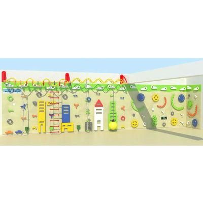 Customized Kids Wooden Monkey Bar Indoor Rock Climbing Wall Structure Plastic Jungle Gym for Sale