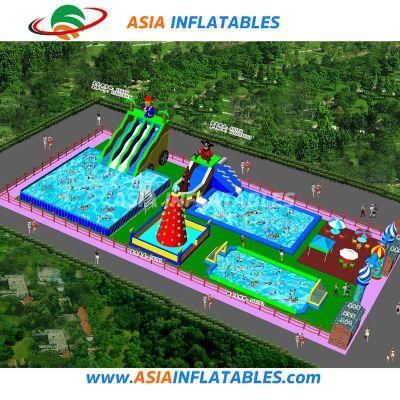 New Design Inflatable Water Playground Amusement Park with Water Slide Pool