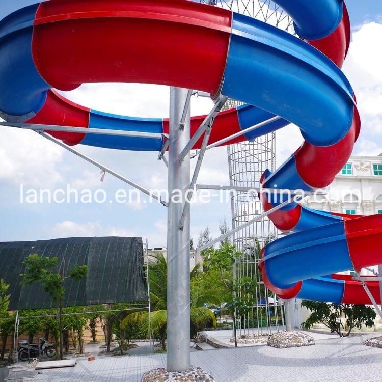 Family Pool Water Slide Fiberglass Water Park Play Equipment