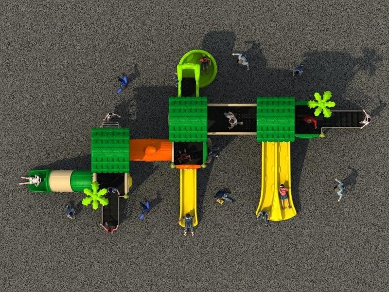 Wood Series Outdoor Playground Plastic Kids Slide