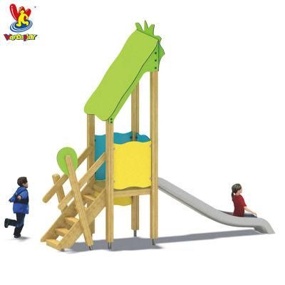Wooden Playground Kids Outdoor Equipment with Stainless Steel Slide