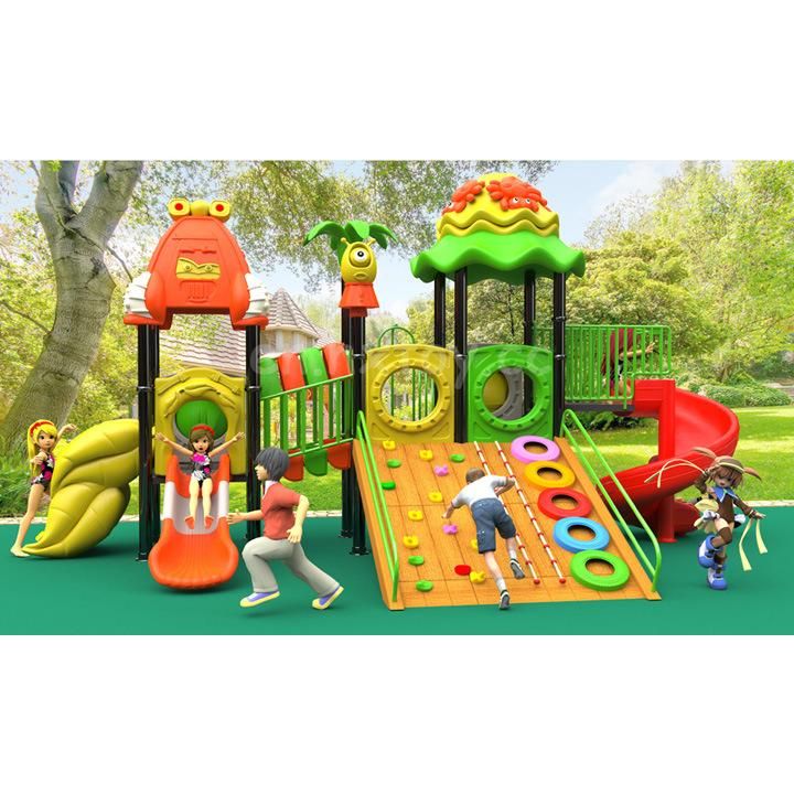 Outdoor Colorful Plastic Amusement Park for Kids Swing and Slide