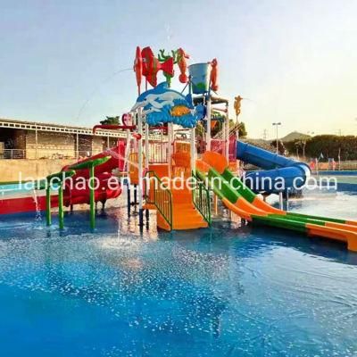 Water Park House Children Playground with Fiberglass Slide