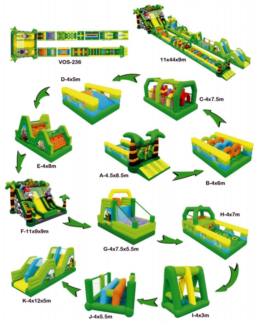 Popular Inflatable Obstacle Course Commercial Kids Obstacle Course Inflatable Longest Race