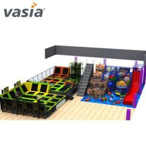 Amusement Park with Trampoline and Plastic Tube Slide Kids Sfot Indoor Playground Equipment