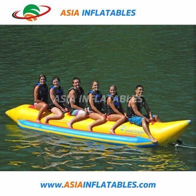 6 Person PVC Tarpaulin Inflatable Water Games Flying Banana Boat for Sea