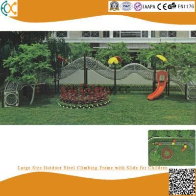 Large Size Outdoor Steel Climbing Frame with Slide for Children