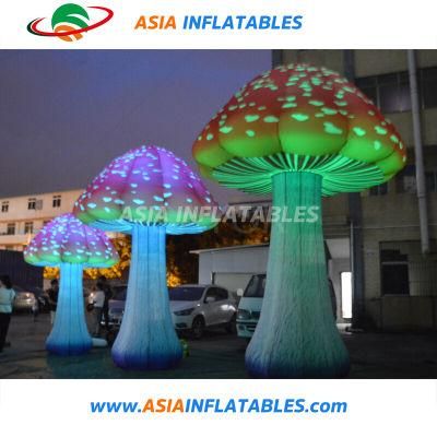 2m High Giant Inflatable Mushroom Glow in The Dark with 16 Colors LED Lights