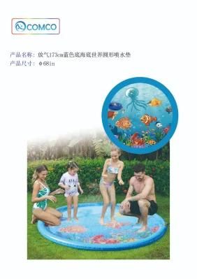 173cm Blue Underwater World Round Water Spray Pad