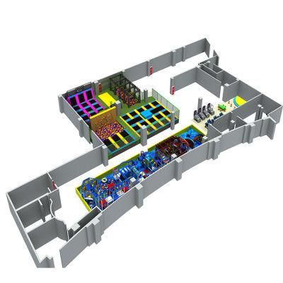 High Quality Large Indoor Amusement Trampoline Park with Soft Play Area