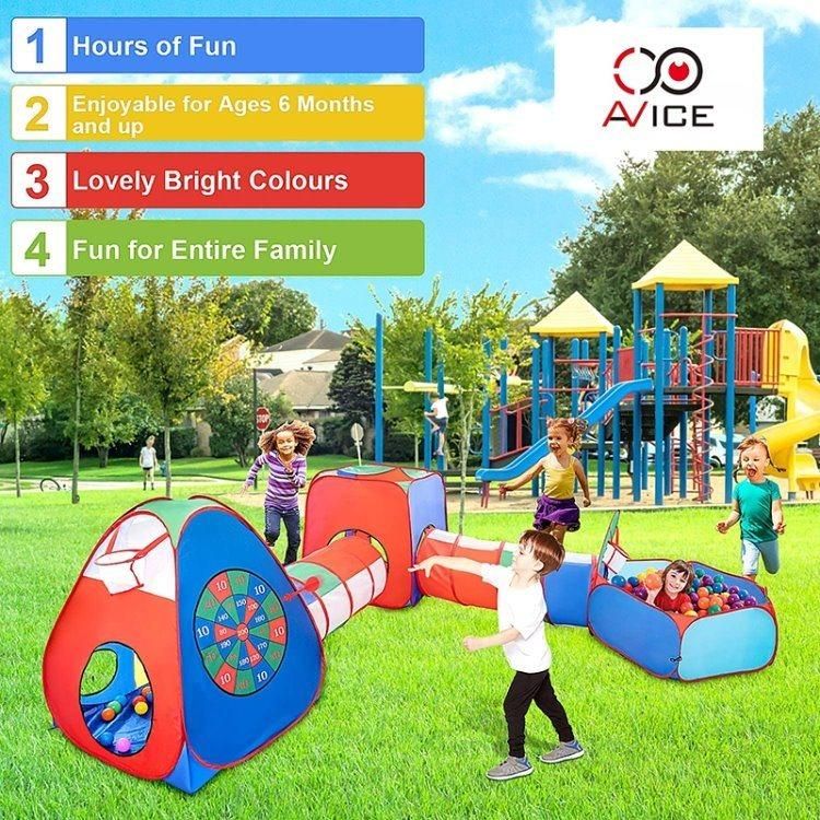 Indoor Playground Children 5 in 1 Tent with Ball Pool Outdoor Game Playhouse for Kids