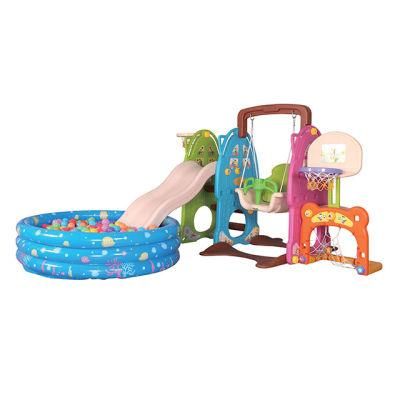 New Style School Outdoor Plastic Slide with Swing