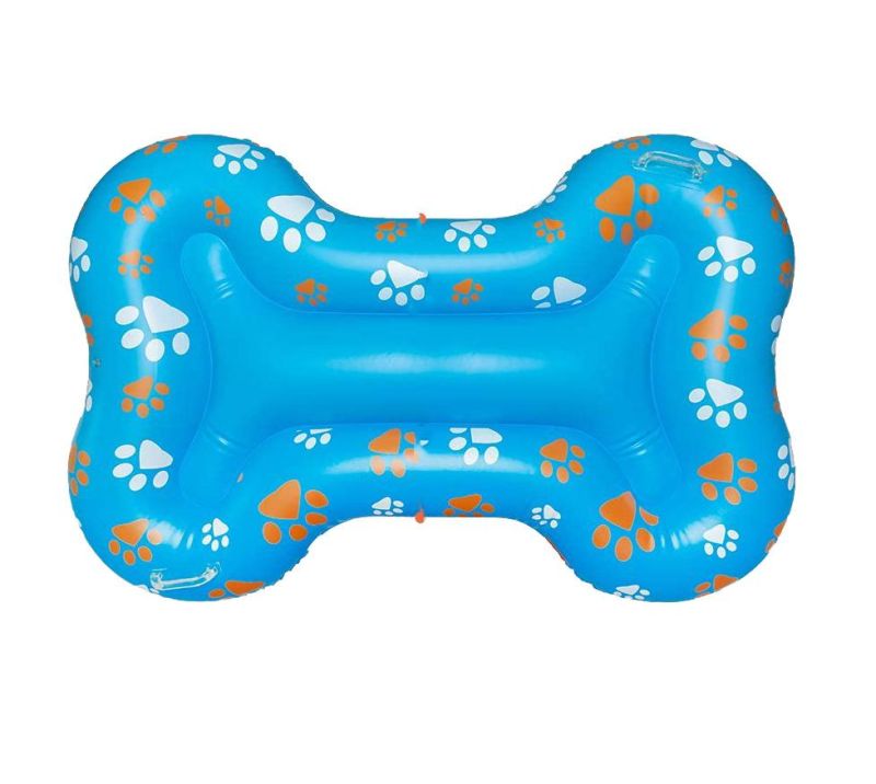 Summer PVC Pet Water Play Toys Inflatable Bone Shape Pet Dog Pool Float