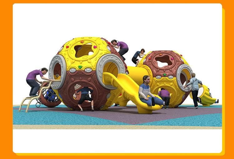 High Quality Custom Big Kids Outdoor Playground Equipment with Plastic Rope Climbing Ball Side