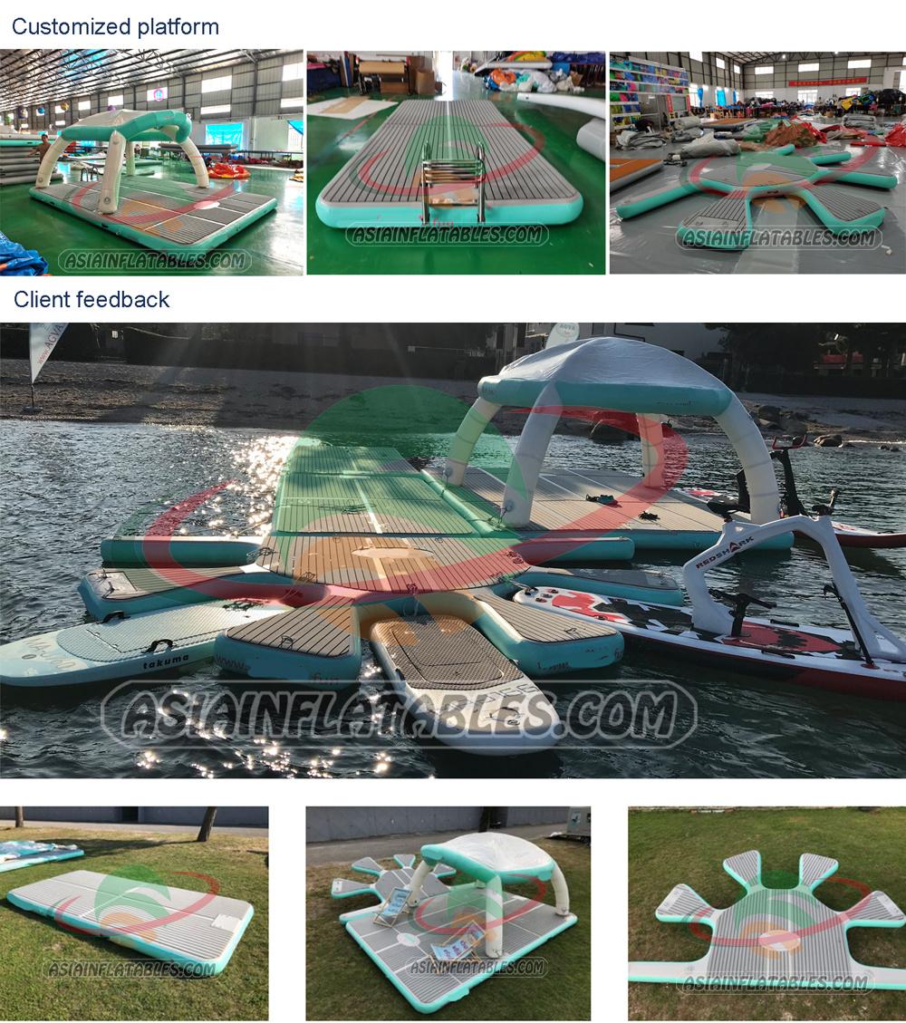 Aquabanas Inflatable Floating Platform Inflatable Aqua Banas Water Platform for Sunbathing