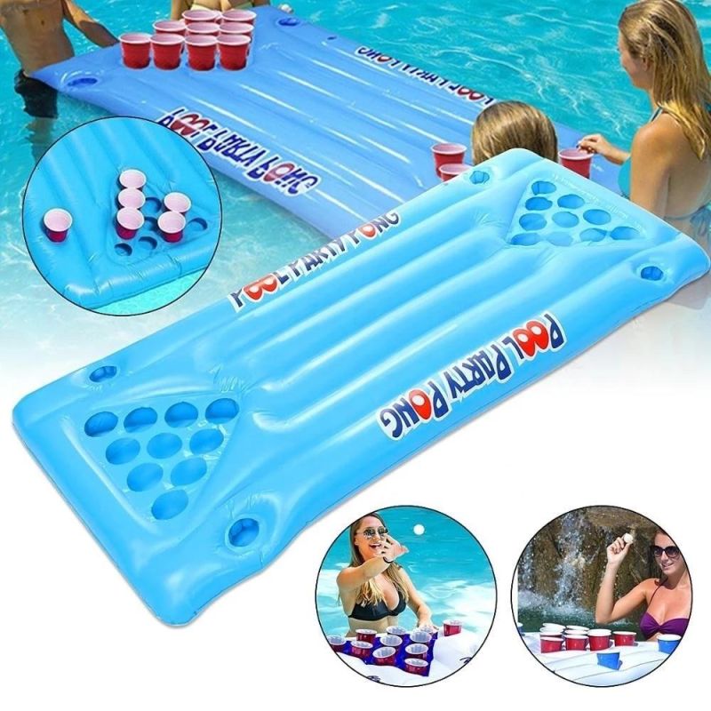 Inflatable Swimming Pool Party Beer Pong Table Cup Pool Float with Holes