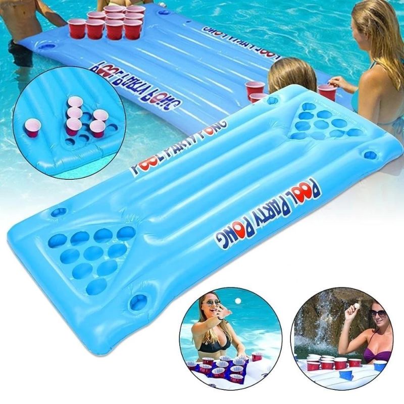 Inflatable Swimming Pool Party Beer Pong Table Cup Pool Float with Holes