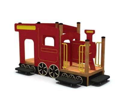 Wandeplay Theme Amusement Park Wooden Train Outdoor Playground Equipment