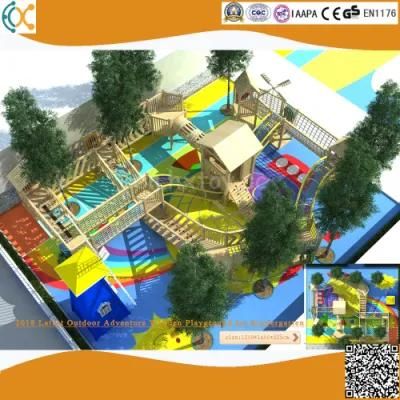 2021 Latest Outdoor Adventure Wooden Playground for Kindergarten