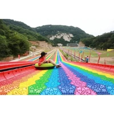 Outdoor Playground Rainbow Large Plastic Slide for Children and Adults to Have Fun