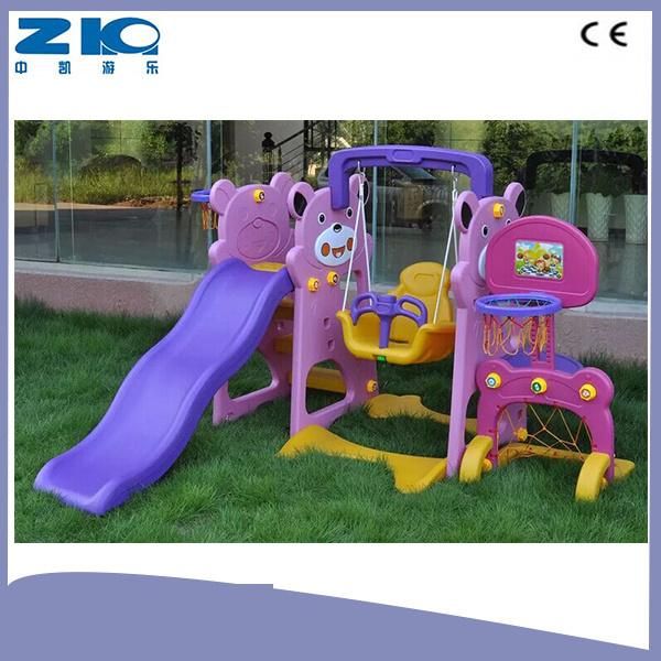 Plastic Kids Indoor Playground Swing and Slide with Basket Set