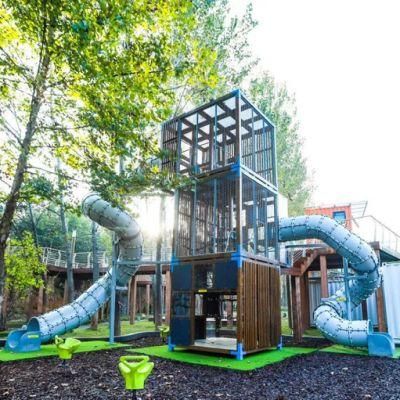 Park Box Slide Climbing Frame Set Children Outdoor Playground Equipment