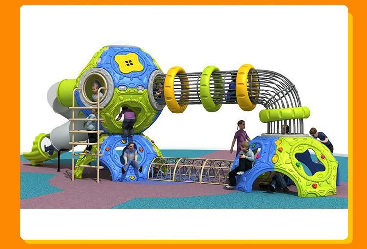 Customized Popular Kids Plastic Outdoor Playground Climbing Net Tube Slide for Amusement Park