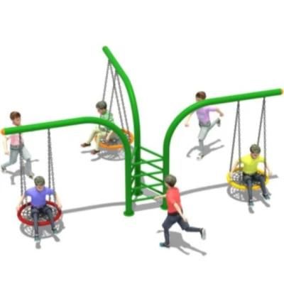 Park Outdoor Playground Equipment Square Kids Hanging Basket Swing Set