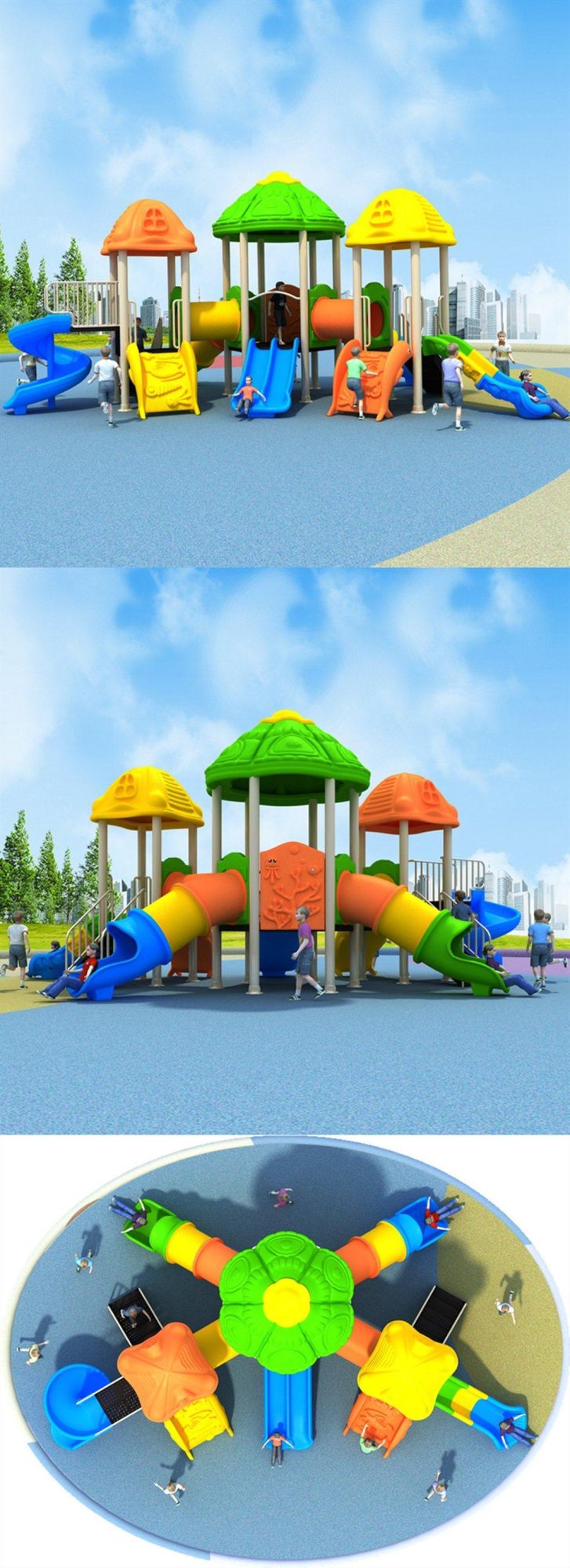 Community Kids Outdoor Playground Slides Children′s Amusement Park Equipment 489b