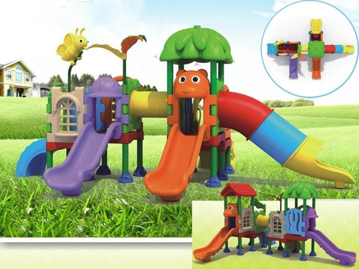Plastic Slide Kids Toy Children Plastic Playground Equipment in Corner
